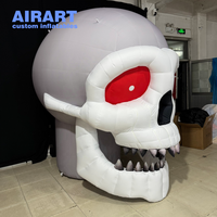 Crâne gonflable géant à mâchoires creuses, accessoire d'horreur pour Halloween, idéal pour les parcs à thème, les zones effrayantes, les bars et les décorations de fête.