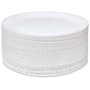 Plato de papel redondo blanco de 8.3 pulgadas, desechable, ligero, blanco limpio, platos pequeños para eventos de catering modernos. - Product Image 2
