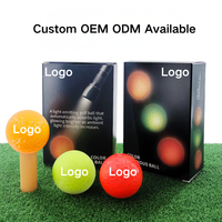 Ballon de golf personnalisé en gros, de qualité supérieure, à absorption automatique de la lumière, aux normes de tournoi, à double couche, à rebond élevé et élastique
