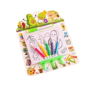Tableau d'écriture effaçable réutilisable créatif, stylo pour tableau blanc, stylos colorés, ensemble de dessins animés sur le thème des dinosaures pour enfants - Product Image 5