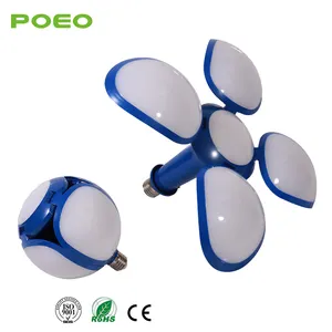 Lâmpada led de alta potência, deformação de lâmpada dobrável e26 e27, 80w, bola azul, alto brilho, 5 lâmpadas de folha, imperdível