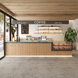 مكتب استقبال بسيط من MDF بتصميم عصري متحرك وصديق للبيئة ومتين مع إضاءة LED ومقاوم للبقع للاستخدام التجاري في محلات الشاي بالحليب والقهوة - Product Image 1