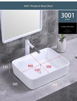 Lavabo de salle de bain en céramique style ferme moderne, à trou unique, finition marbre brillant, pour hôtel, comptoir, balcon, toilettes