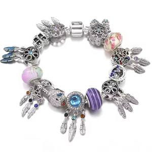 Bracelet à breloques classique en argent 925 avec perles pendentifs en zircon DIY, chaîne serpent, bijoux cadeau pour femme - Product Image 3