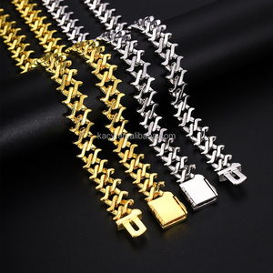 हाइफा गहने 925 स्टर्लिंग सिल्वर मोइससानाइट हार और ब्रेसलेट वी 12 मिमी चौड़ाई वाली क्यूबन लिंक चेन फैशन डिजाइन - Product Image 3