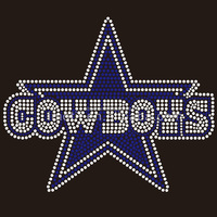 Motif de transfert thermocollant en strass et cristaux pour vêtements, avec logo d'équipe sportive, casque de football américain et thème Cowboys