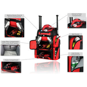 Sac à dos de sport KOP Team de très grande capacité pour équipement de softball et baseball avec système d'étagères et compartiment à chaussures - Product Image 5