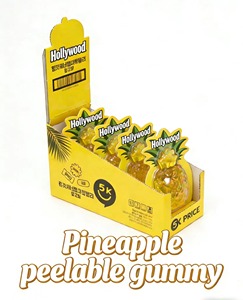Bonbons Gélifiés Géants aux Fruits Ananas et Orange Holeywood, Sucrés, 135g, Forme Bloc 4D Pelable, Snacks aux Fruits Emballés et Refermables - Product Image 1
