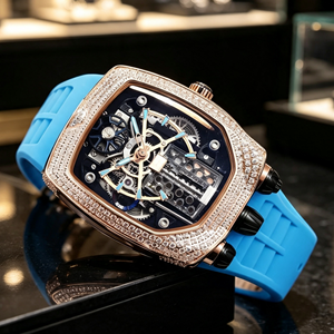 Reloj Deportivo para Hombre Estilo Hip Hop, Marca Jacbb, Astronomia, Caja de Acero Inoxidable, Cuerda Manual, Cristal Luminoso, Reserva de Energía - Product Image 4