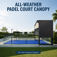 Toit rétractable télescopique multi-terrains pour padel et tennis avec roues, conception push-pull pour centre sportif et club