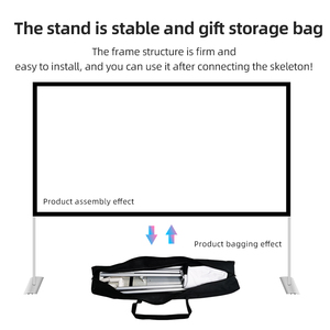 Foldable Projector <strong>Screen</strong> Curtain <strong>Fabric</strong> 120 Inches Home Outdoor Office Portable <strong>Projection</strong> <strong>Screen</strong> with Holder - Product Image 4