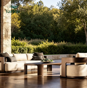 Ensemble de salon de jardin moderne en aluminium avec éponge haute densité pour villa et cour Cs095 – Éponge haute densité et haute résilience - Product Image 1