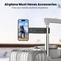 Soporte Magnético Multifuncional para Teléfono Celular en Forma de Avión, Plegable 360 °   Asa Giratoria para Equipaje de Avión, Tren o Coche, Accesorio de Viaje