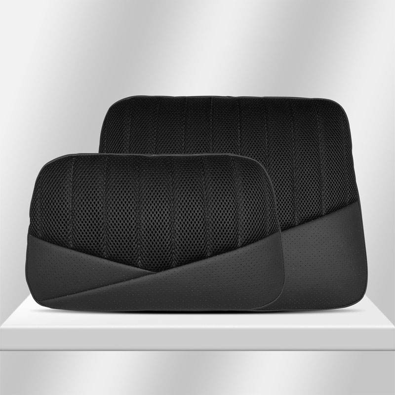 Negro-Cuello Almohada + Soporte Lumbar