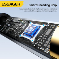 Câble adaptateur audio Essager ES-YP22 USB-C mâle vers USB-A vers prise jack 3,5 mm femelle OTG pour casque, haut-parleur, ordinateur portable