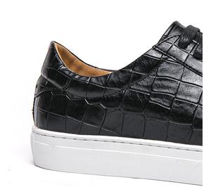 Scarpe Casual da Uomo in Pelle di Coccodrillo, Basse con Lacci, Comode e Antiscivolo per Attività all'Aperto e Quotidiane - Product Image 3