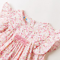 Nouvelle collection 2023 : Ensemble 2 pièces pour bébé fille, chemise en coton à imprimé floral et bloomers, vêtements pour enfants printemps-été, ensembles de vêtements pour filles smockés