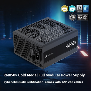 <span class=keywords><strong>Rm850x</strong></span> 850w พาวเวอร์ซัพพลาย Atx3.1 Pcie 5.1 สายไฟ 16 พิน แบบโมดูลาร์เต็มรูปแบบ ประสิทธิภาพระดับทอง - Product Image 5
