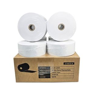 Rouleaux de papier thermique pour distributeurs automatiques (ATM) de 2 1/4 po x 675 pi, grammage lourd, 80 g/m², sans BPA, 8 rouleaux/boîte. Acheter des rouleaux pour caisses enregistreuses. - Product Image 5