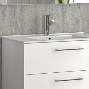 Mobile da Bagno Sospeso di Lusso Kamalu 80cm con Lavabo Integrato e Due Cassetti per Hotel - Product Image 1
