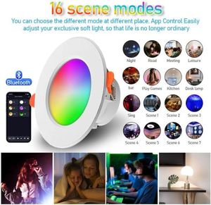 Colorful Spot <b>LED</b> <b>Ceiling</b> Lamp Recessed Round <b>Light</b> Smart Home <b>Light</b> 10W 15W RGB <b>Dimmable</b> Wifi Smart Downlight - Product Image 4