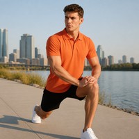 Polo léger pour homme, anti-transpiration, séchage rapide, respirant, vêtements de sport pour le golf et le tennis, design personnalisé OEM, logo, polo pour homme