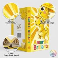 Libro de Cartón Educativo Personalizado en Español, Estilo Collage Artístico, Aprendizaje Temprano para Niños Pequeños, Impresión de Libros de Cartón Personalizados para Niños
