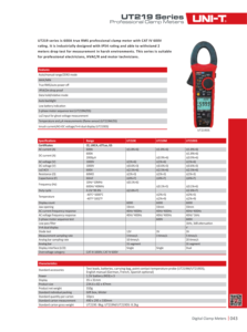 Multimètre à pince numérique UNI-T UT219E 1000V AC True RMS avec arrêt automatique, test de séquence de moteur triphasé et mesure de courant de démarrage - Product Image 6