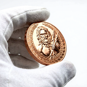 Pièce commémorative personnalisée en gros, moulée sous pression 3D, plaquée cuivre antique, mythologie de <span class=keywords><strong>Zeus</strong></span>, pour collectionneur de la culture grecque, souvenir - Product Image 1