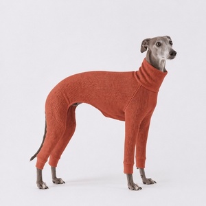 Pijama <span class=keywords><strong>de</strong></span> punto gofrado personalizado para mascotas, mono térmico elástico <span class=keywords><strong>de</strong></span> cuello alto para <span class=keywords><strong>galgo</strong></span>, personalización completa con estampado y bordado. - Product Image 4