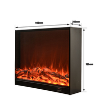 Cheminée électrique domestique 220V avec télécommande, boîtier noir, LED effet flamme de carbone, 35 pouces, pour foyer à bois