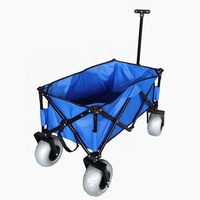 Chariot de plage pliable robuste à quatre roues, chariot de transport portable pour festivals, fêtes et camping, chariot durable, OEM