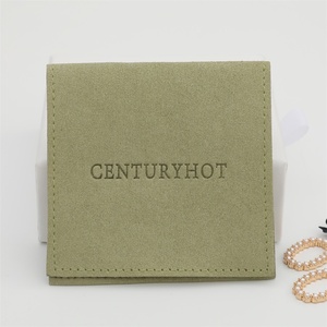 PUPPYSEW Vente en gros de pochettes à bijoux en microfibre vert clair, pochette d'emballage en velours, sac pour bracelet, collier, bague avec logo - Product Image 3