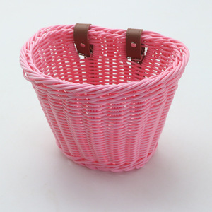 Cesta de <span class=keywords><strong>bicicleta</strong></span> eléctrica para niños, cesta de mimbre de almacenamiento tejida grande y pequeña para Scooter, andador, plástico duradero vegetal - Product Image 4