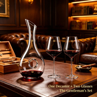 Ensemble d'aérateurs à vin en cristal sans plomb personnalisable et créatif, carafe élégante avec deux verres à vin assortis pour la maison, le bar ou le restaurant