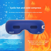 Masseur oculaire à pression d'air chaud et froid avec 4 modes, musique Bluetooth, masque de massage oculaire pliable rechargeable pour la relaxation des yeux