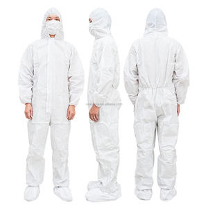 Robe d'isolation monobloc jetable économique (vêtements de travail) avec membrane respirante à capuche Qualité sans pied garantie - Product Image 1