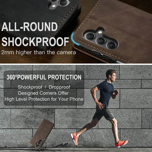 Étui en cuir à rabat magnétique durable de luxe du fournisseur d'origine pour Samsung pour Galaxy A14 A24 A34 A54 A74 étui de téléphone portefeuille - Product Image 6