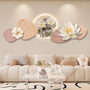 Dipinto Murale in Acrilico Stile Crema, Resistente all'Acqua, Ecologico, di Alta Qualità per Soggiorno e Camera da Letto, Natura Morta con Fiori, Sfondo per Divano - Product Image 1