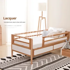 Culla per Neonati in Legno Massello Stile Britannico, Altezza Regolabile, Letto Multifunzionale Componibile per Piccoli Appartamenti, Economico - Product Image 4