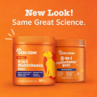 Bonbons gélifiés 8-en-1 - Complément articulaire à la glucosamine, chondroïtine et probiotiques - pour chiens - Vitamine pour chien - Complément alimentaire pour animaux de compagnie