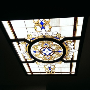 Panneau de plafond en verre Tiffany teinté, style fenêtre de toit, pour salle à manger et couloir, double, fourni par l'usine - Product Image 4