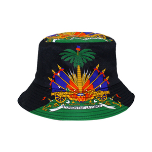 Cappello da Pescatore Personalizzato della Squadra di Calcio Haitiana 2026, Cappello da Tifoso con Bandiera di Haiti per Eventi Sportivi, Cappello a Secchiello per Club Nazionale di Calcio - Product Image 1