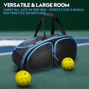 Échantillon gratuit : Sac de transport personnalisé pour raquettes de pickleball et de tennis pour homme, en néoprène avec poche pour chaussures, fabriqué en nylon durable - Product Image 5