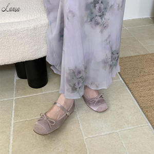 Chaussures Mary Jane élégantes à bout rond pour femmes, chaussures plates de ballerines pour femmes, chaussures habillées décontractées en simili cuir suédé, couleurs bonbon - Product Image 5