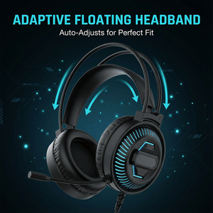 หูฟังเกมมิ่งแบบมีสาย USB รุ่น PJT-DEP2448 สำหรับคอมพิวเตอร์ พร้อมไมโครโฟน ไฟ RGB เสียงคุณภาพสูง HIFI ขายส่ง - Product Image 5