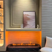 Cheminée électrique à vapeur d'eau avec flamme LED 3D personnalisée, autoportante, avec télécommande, pour usage domestique