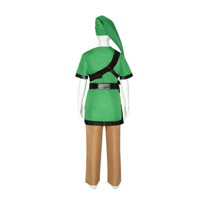 Disfraz de <span class=keywords><strong>Cosplay</strong></span> Skyward Sword <span class=keywords><strong>Link</strong></span> para niños, uniforme verde, pantalones, sombrero, guantes y capa con el mejor traje perfecto de Halloween - Product Image 4