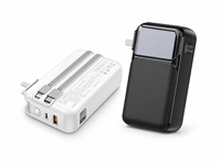 Batterie externe haute capacité 20000mAh, chargeur rapide 22.5W avec prise murale, câbles intégrés doubles USB C, batterie externe portable