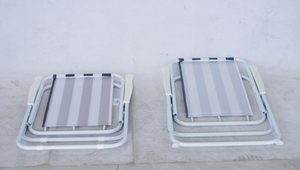 Chaise de plage pliante d'extérieur, chaise de détente, chaise de piscine, chaise de camping, chaise de <span class=keywords><strong>jardin</strong></span>, chaise de patio, chaise de plage en acier à rayures bon marché avec accoudoirs - Product Image 3